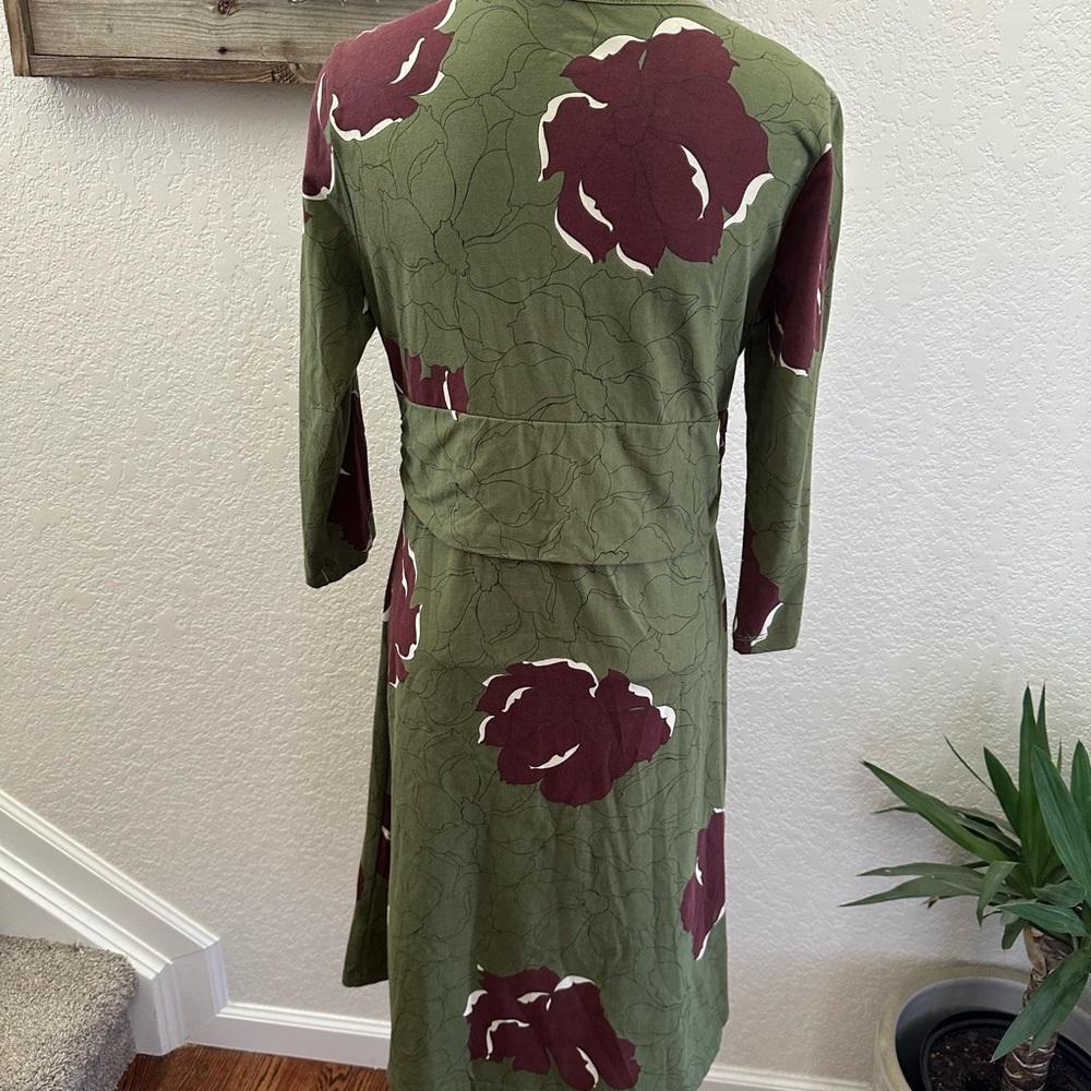 Patagonia Green and Brown Dress Organic stretch cotton ladies Large - Picture 2 of 9